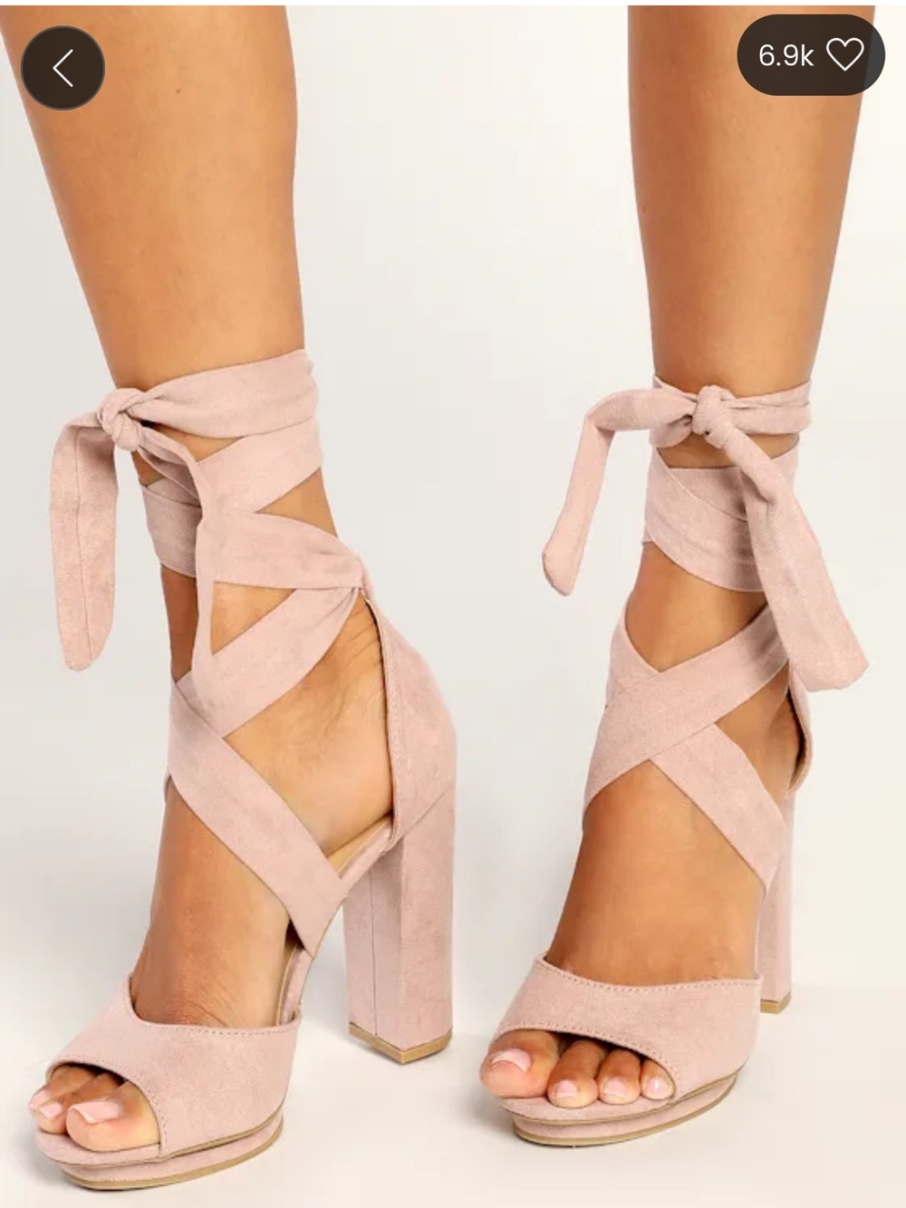 Women's Lace-Up Block Heel Sandals - Blush Pink